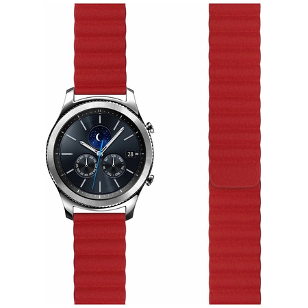 Ремешок кожаный 22mm Lyambda Pollux Red (DSP-15-22-RD), Основной цвет: Красный, изображение 2 - GOODMi