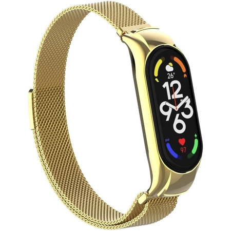 Миланский сетчатый браслет Xiaomi Mi band 7 золотой (магнитный замок), Основной цвет: Золотистый, изображение 4 - GOODMi