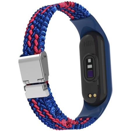 Текстильный ремешок для Xiaomi для Mi Band 7 замок металл (blue red), Основной цвет: Синий, изображение 5 - GOODMi