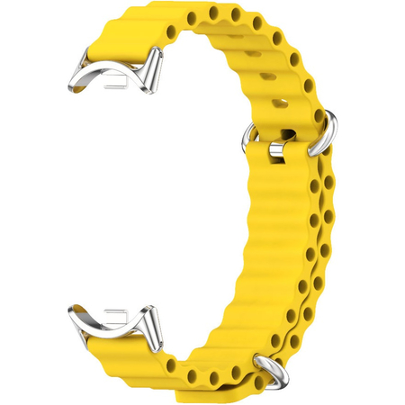 Ремешок cиликоновый рифлёный Mijobs для Xiaomi Band 8 Желтый, Основной цвет: Желтый - GOODMi