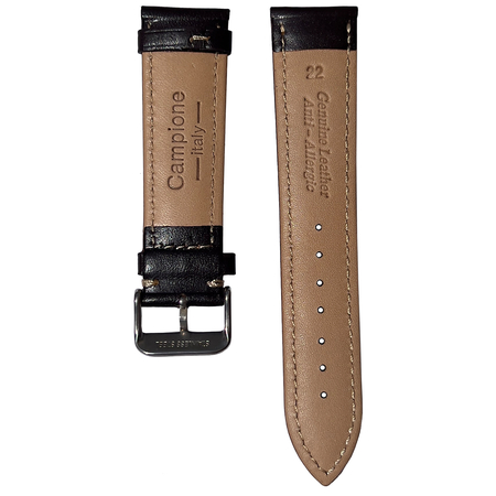 Ремешок кожаный Campione Anti-Allergic 22mm строчка Коричневый, изображение 2 - GOODMi