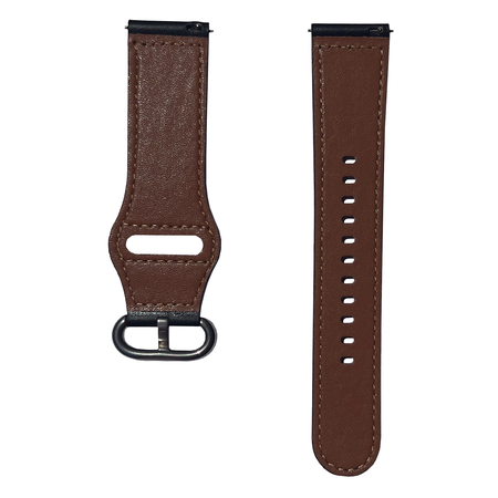 Ремешок кожаный 22mm строчка Черный овальная застежка, изображение 2 - GOODMi