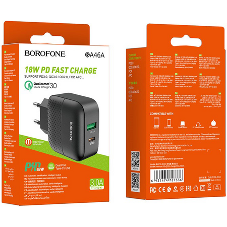 Сетевое зарядное устройство Borofone (BA46A PD18W) Black, изображение 4 - GOODMi