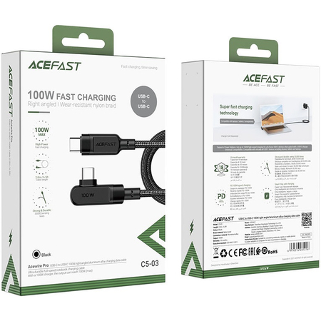 Кабель Acefast C5-03 Aluminium 100W Type-C/Type-C 2m black, изображение 4 - GOODMi
