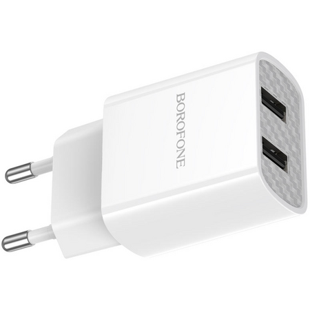 Сетевое зарядное устройство Borofone BA53A 2USB (2.1A) + кабель Micro Белый, изображение 3 - GOODMi