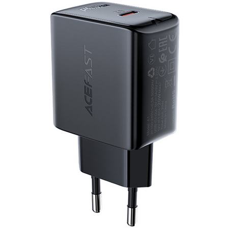 Сетевой адаптер ACEFAST A1 PD 20W USB-C Black, Цвет: Черный - GOODMi
