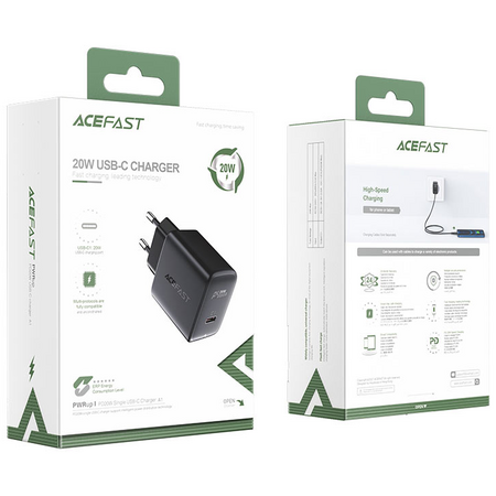 Сетевой адаптер ACEFAST A1 PD 20W USB-C Black, Цвет: Черный, изображение 6 - GOODMi