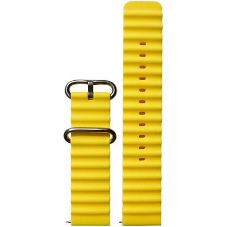 Ремешок силиконовый 20mm рельефный желтый, Основной цвет: Желтый, изображение 2 - GOODMi