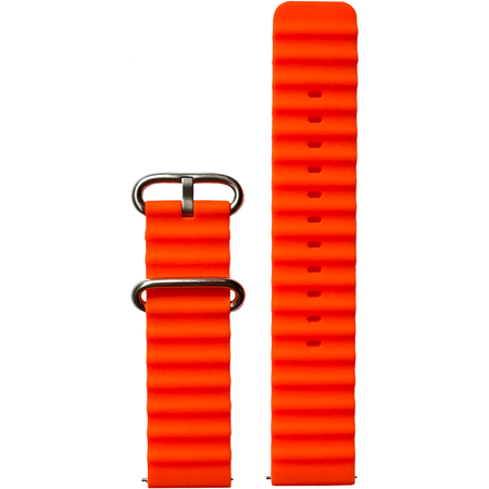 Ремешок силиконовый 22mm рельефный оранжевый, Основной цвет: Оранжевый, изображение 2 - GOODMi