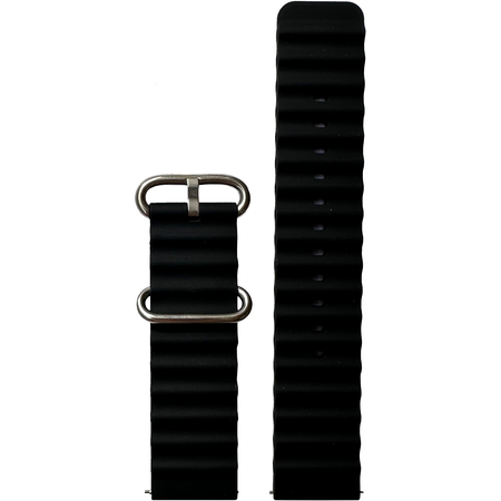 Ремешок силиконовый 20mm рельефный черный, Основной цвет: Черный, изображение 2 - GOODMi