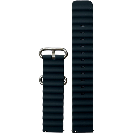 Ремешок силиконовый 22mm рельефный серый, Основной цвет: Серый - GOODMi