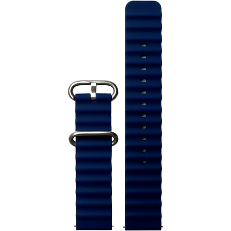 Ремешок силиконовый 22mm рельефный синий, Основной цвет: Синий, изображение 2 - GOODMi