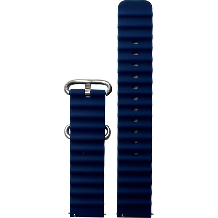 Ремешок силиконовый 20mm рельефный синий, Основной цвет: Синий - GOODMi