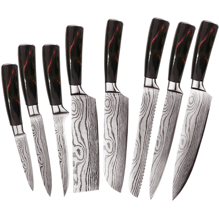 Набор ножей Spetime 8-Pieces Kitchen Knide set Red - GOODMi