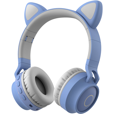 Наушники беспроводные Xiaomi Wireless Led BlueGray с ушками - GOODMi