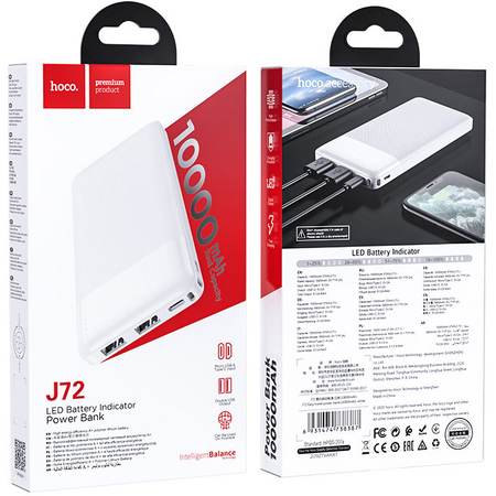 Внешний аккумулятор Hoco J72 10000mAh White, изображение 5 - GOODMi