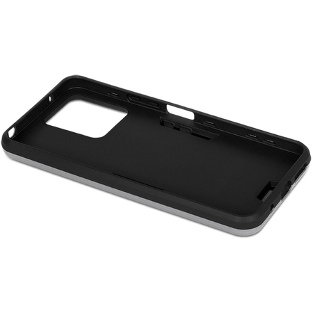 Чехол-накладка противоударный с металлической пластиной для магнитного держателя и кольцом для Poco M6 Pro (5G) Silver, Основной цвет: Серебристый, изображение 3 - GOODMi