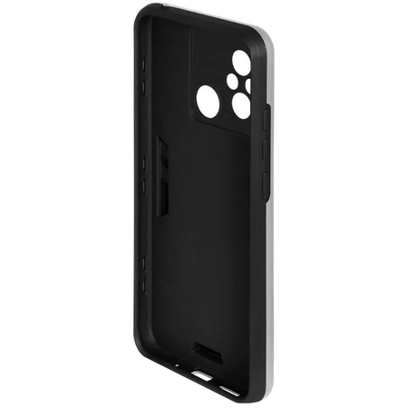 Чехол-накладка противоударный с металлической пластиной для магнитного держателя и кольцом для Redmi 12C/Poco C55 Silver, Основной цвет: Серебристый, изображение 2 - GOODMi