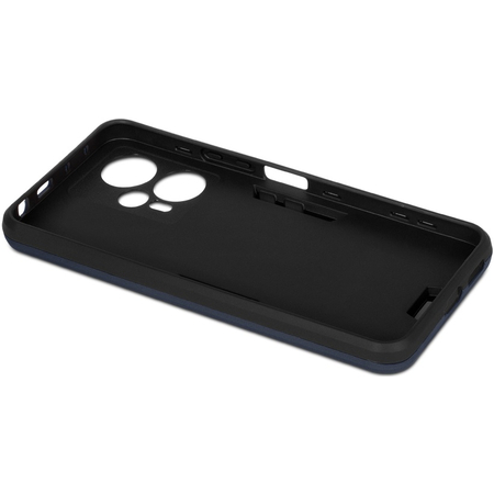 Чехол-накладка противоударный с металлической пластиной для магнитного держателя и кольцом для Poco F5/Xiaomi Redmi Note 12 Turbo Dark Blue, Основной цвет: Синий, изображение 3 - GOODMi