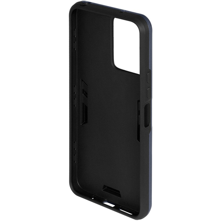 Чехол-накладка противоударный с металлической пластиной для магнитного держателя и кольцом для Poco M6 Pro (5G) Dark Blue, Основной цвет: Синий, изображение 2 - GOODMi