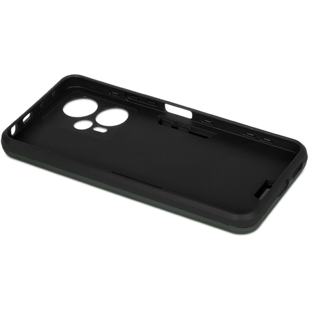 Чехол-накладка противоударный с металлической пластиной для магнитного держателя и кольцом для Poco F5/Xiaomi Redmi Note 12 Turbo Dark Green, Основной цвет: Зеленый, изображение 3 - GOODMi