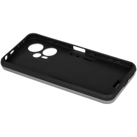 Чехол-накладка противоударный с металлической пластиной для магнитного держателя и кольцом для Poco F5/Xiaomi Redmi Note 12 Turbo Silver, Основной цвет: Серебристый, изображение 3 - GOODMi