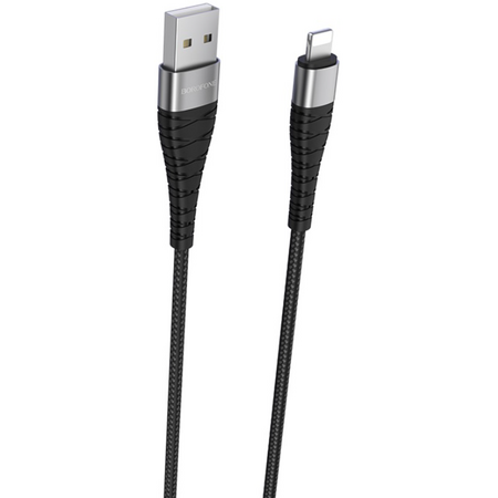Кабель Borofone BX32 Nylon USB A/Lightning (1м/2.4A) черный, изображение 4 - GOODMi