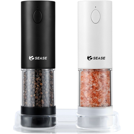 Набор электрических мельниц для перца и соли Sease KYMQ-45A с подставкой - GOODMi