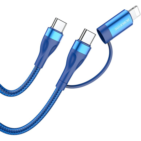 Кабель 2in1 Borofone BX61 Type-C - Type-C+Lightning 60W, изображение 2 - GOODMi