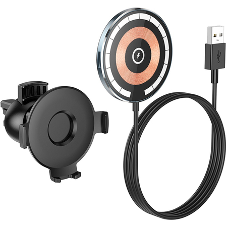 Автодержатель с БЗУ Hoco CW42 15W (Черный), изображение 3 - GOODMi