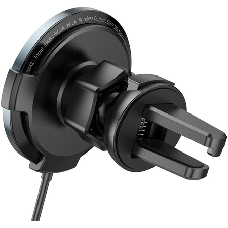 Автодержатель с БЗУ Hoco CW42 15W (Черный), изображение 5 - GOODMi