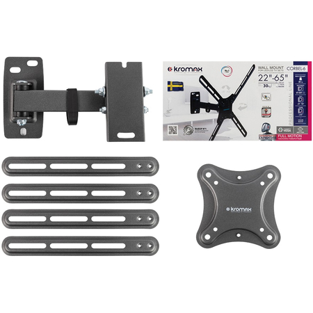 Кронштейн для телевизора наклонно-поворотный Kromax CORBEL-6 22"-65", изображение 4 - GOODMi