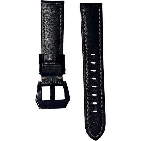 Ремешок кожаный Genuine Leather 20mm Черный рептилия, изображение 2 - GOODMi