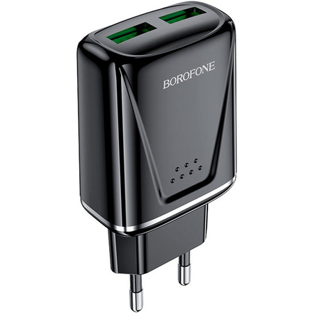 Сетевое зарядное устройство Borofone BA54A 2USB (3,0A/QC3,0/18W) Черный, изображение 2 - GOODMi