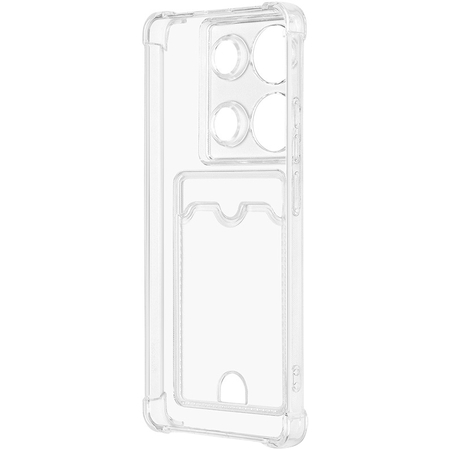 Чехол-накладка силиконовая с отделением для карты Poco M6 Pro (4G)/Redmi Note 13 Pro (4G) Прозрачный, изображение 2 - GOODMi