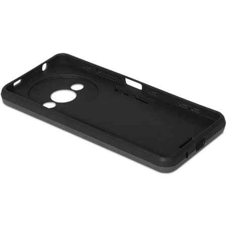 Противоударный чехол с металлической пластиной для магнитного держателя и кольцом для Redmi A3/Poco C61 Black, Основной цвет: Черный, изображение 3 - GOODMi