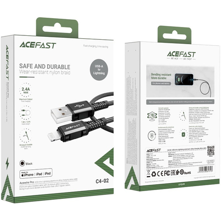 Кабель Acefast C4-02 Aluminium USB-A/Lightning 1.8m Вlack, изображение 6 - GOODMi