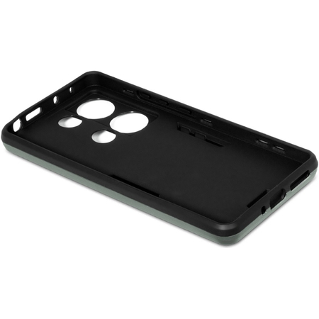 Противоударный чехол с металлической пластиной для магнитного держателя и кольцом для Poco M6 Pro (4G)/Xiaomi Redmi Note 13 Pro (4G) Dark Green, Основной цвет: Зеленый, изображение 3 - GOODMi