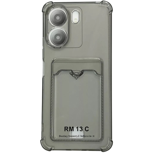 Чехол-накладка силиконовая с отделением для карты для Redmi 13C/Poco C65 Серый - GOODMi