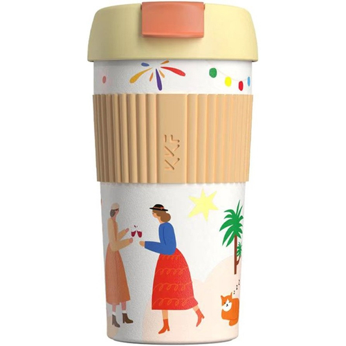 Термокружка KKF Rainbow Vacuum bottle 490ml (С рисунком) orange (S-U45C) - GOODMi