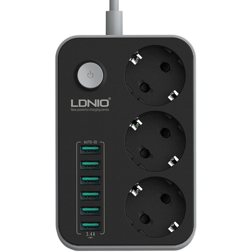 Сетевой фильтр LDNIO SE3631 4м 6 USB*3 розетки 2500W - GOODMi