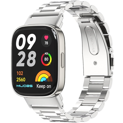 Ремешок стальной для Redmi Watch 4/Band 8 Pro сталь, Основной цвет: Серебристый - GOODMi