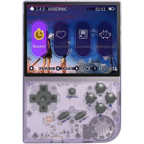Портативная игровая приставка Anbernic RG35XX (64Gb) (Игры от NES/SNES/SMD/PS1/GameBOY) Purple, Цвет: Фиолетовый - GOODMi