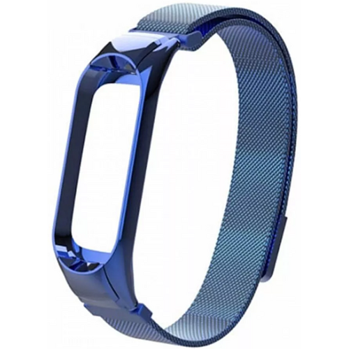 Миланский сетчатый браслет для Xiaomi Mi band 5 синий (магнитный замок) - GOODMi