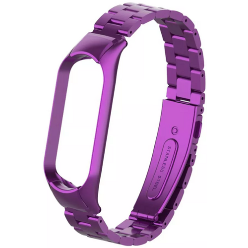 Стальной браслет для Xiaomi Mi band 5/6 фиолетовый - GOODMi
