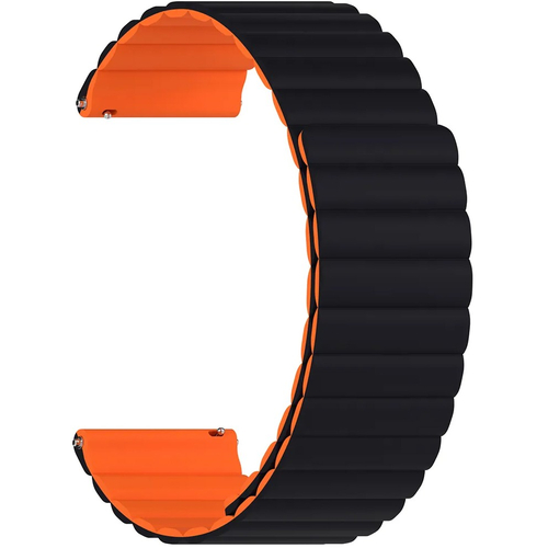 Ремешок силиконовый 22mm Lyambda Acrux Black/Orange (DSJ-32-22-BO) - GOODMi
