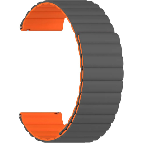 Ремешок силиконовый 20mm Lyambda Acrux Grey/Orange (DSJ-32-20-GO), Основной цвет: Оранжевый - GOODMi
