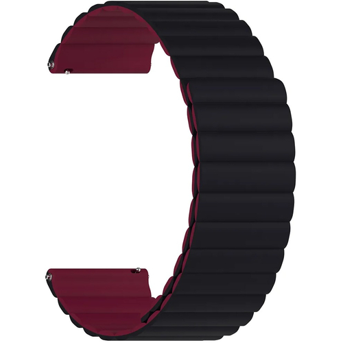 Ремешок силиконовый 22mm Lyambda Acrux Black/Wine Red (DSJ-32-22-BW) - GOODMi