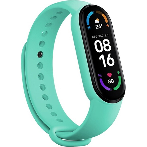 Ремешок силиконовый для Xiaomi Mi Band 7 бирюзовый, Основной цвет: Бирюзовый - GOODMi