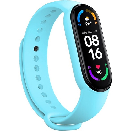 Ремешок силиконовый для Xiaomi Mi Band 7 голубой, Основной цвет: Голубой - GOODMi